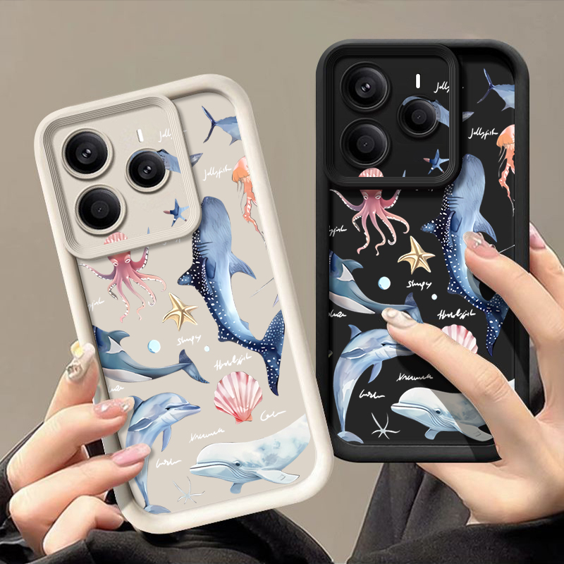 Phone Cases Xiaomi 15 - Miękkie etui z uroczym wzorem delfina