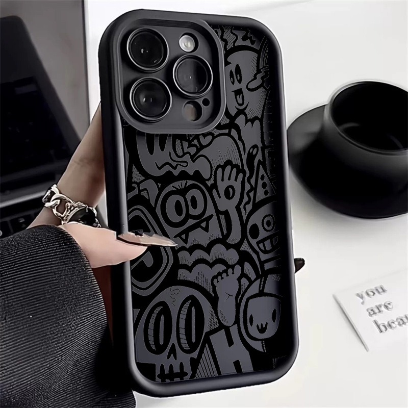 Phone Cases Xr Iphone - Czarny futerał na telefon z graffiti
