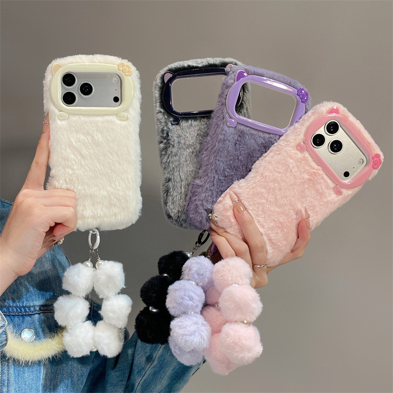 Phone Cases Iphone 13 - Luksusowe, jednokolorowe, futrzane, pluszowe etui na